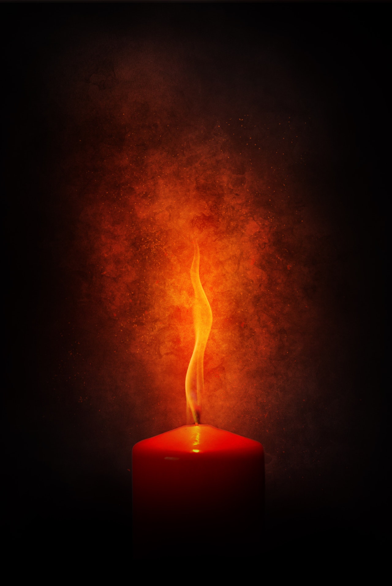 blazing red candle